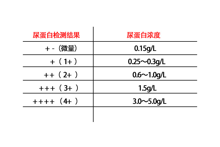 尿蛋白加号对照图